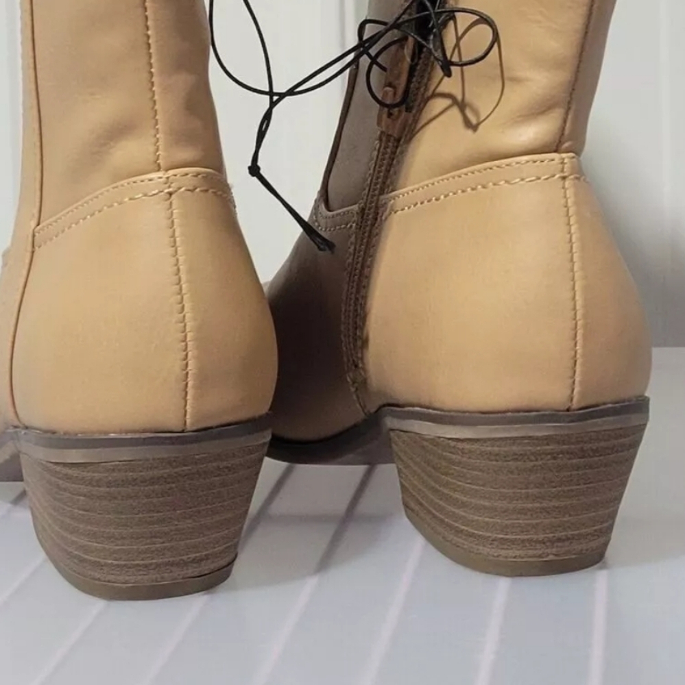 UNIVERSAL THREAD SOMMER KNEE HIGH WESTERN TALL BOOTS COWBOY BEIGE TAN SIZE 9 - Picture 6 of 7